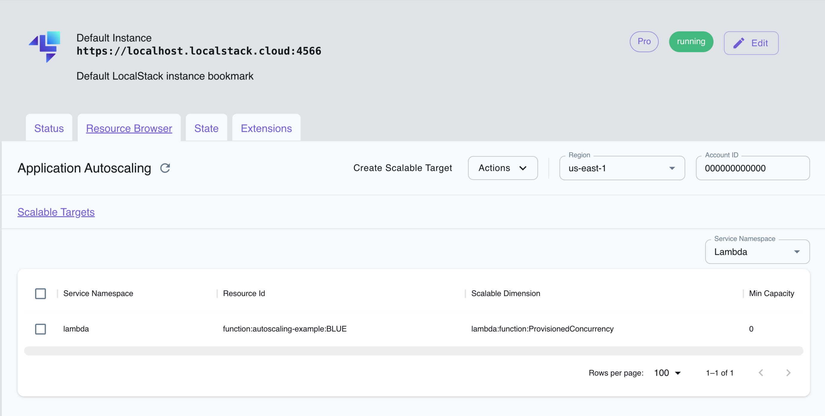 Application Auto Scaling Resource Browser